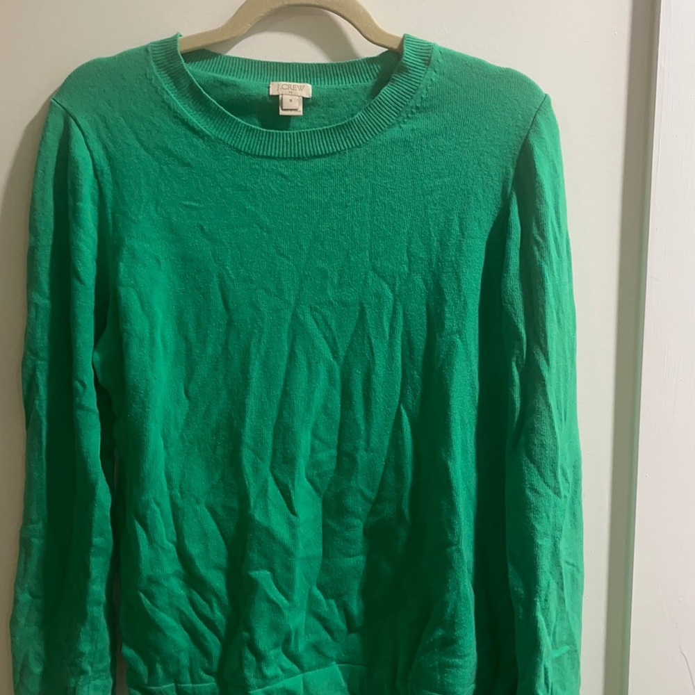Bright green J Crew sweater